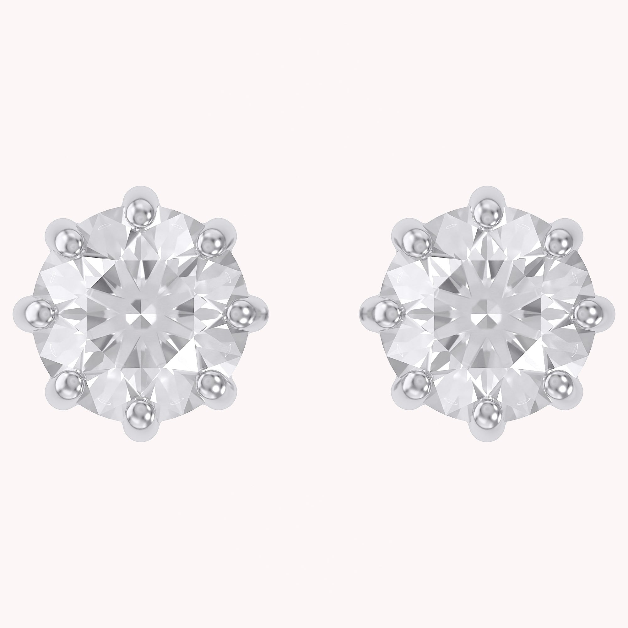 Solitaire Stud Earrings 2.50 Carat Round Lab Grown Diamond
