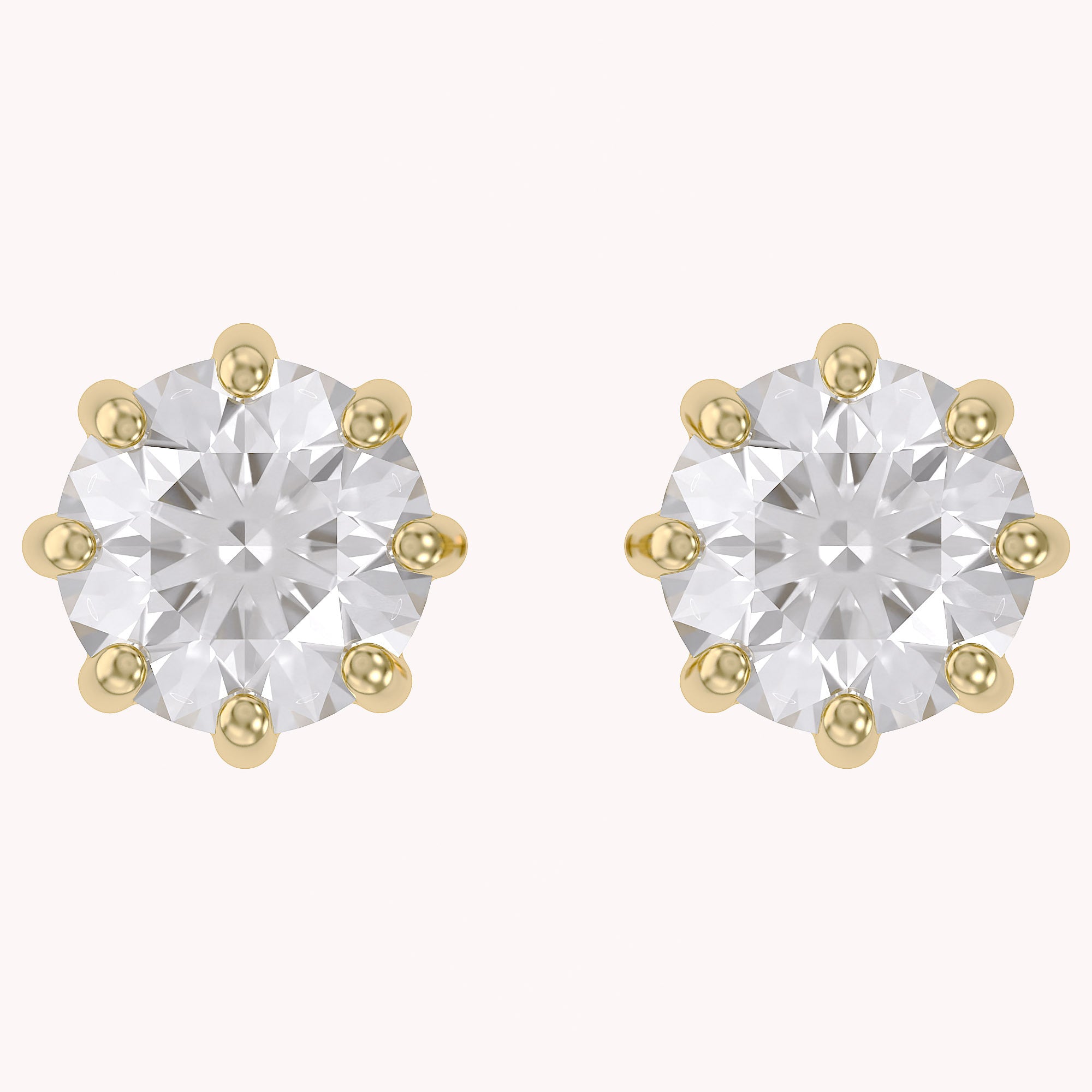 Solitaire Stud Earrings 2.50 Carat Round Lab Grown Diamond
