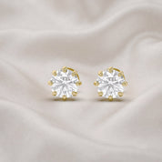 Solitaire Stud Earrings 2.50 Carat Round Lab Grown Diamond