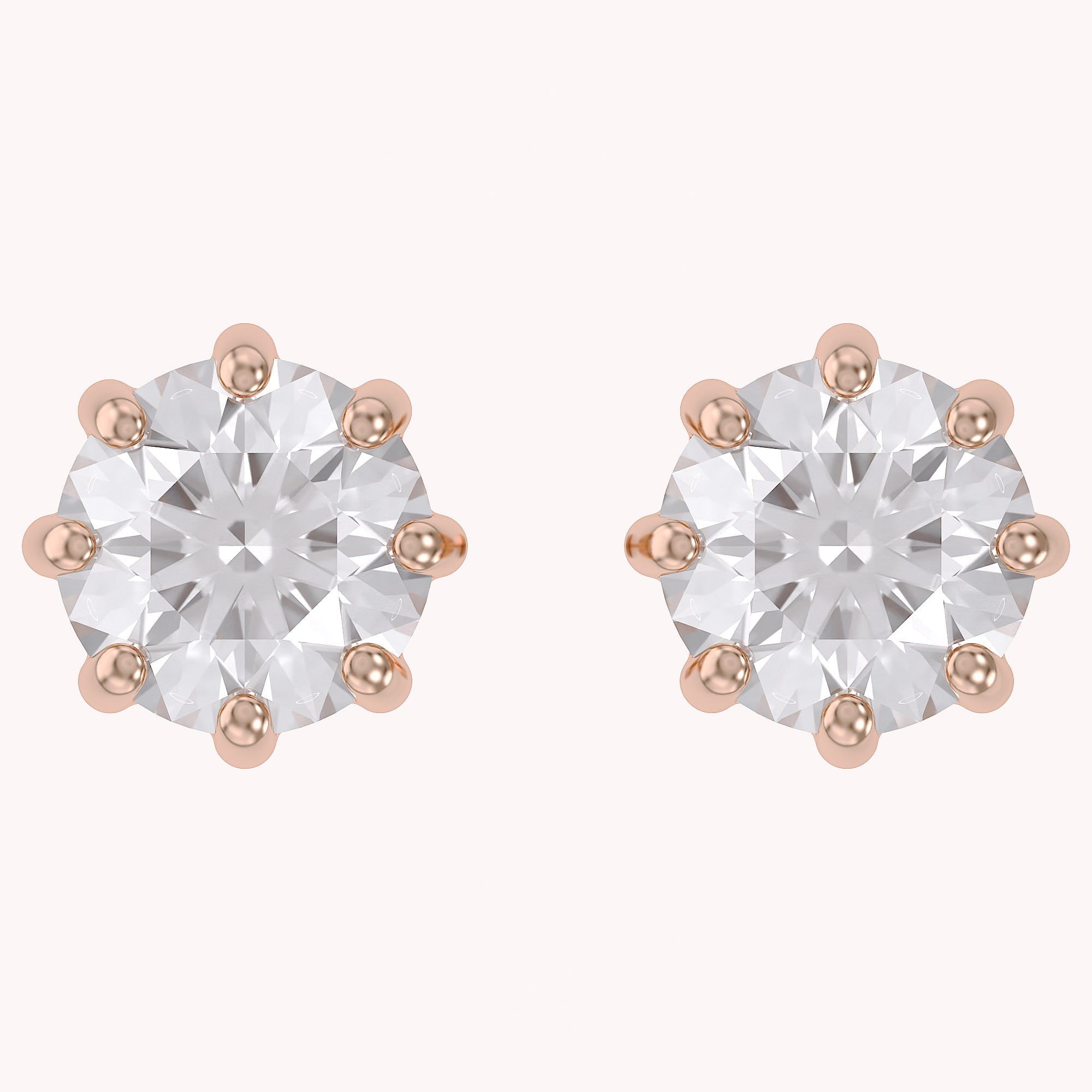 Solitaire Stud Earrings 2.50 Carat Round Lab Grown Diamond