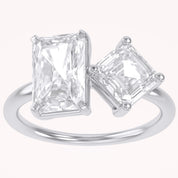 Toi Et Moi Ring Radiant & Emerald Square Lab Grown Diamond