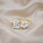 Toi Et Moi Ring Radiant & Emerald Square Lab Grown Diamond