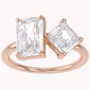 Toi Et Moi Ring Radiant & Emerald Square Lab Grown Diamond