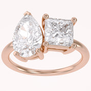 Toi Et Moi Ring Pear and Princess Lab Grown Diamond