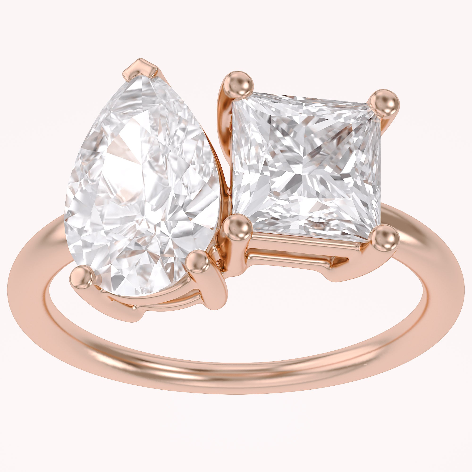 Toi Et Moi Ring Pear and Princess Lab Grown Diamond