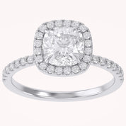 Halo Solitaire Engagement Ring Center 7mm Lab Grown Diamond