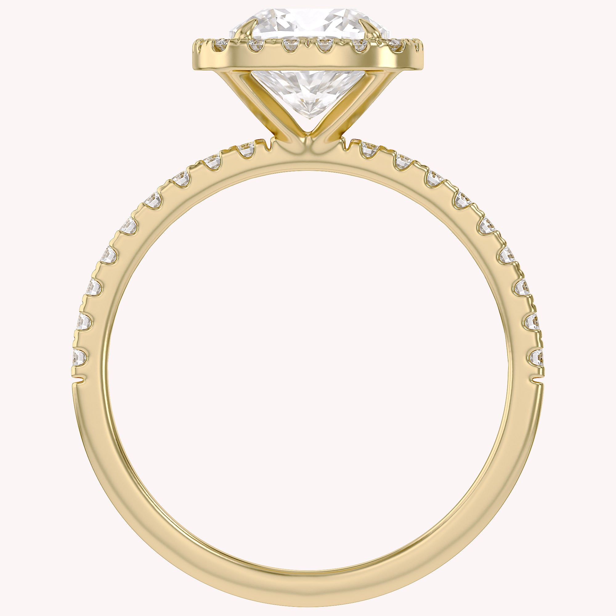 Halo Solitaire Engagement Ring Center 7mm Lab Grown Diamond