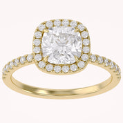 Halo Solitaire Engagement Ring Center 7mm Lab Grown Diamond