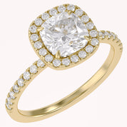 Halo Solitaire Engagement Ring Center 7mm Lab Grown Diamond