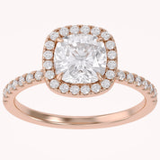 Halo Solitaire Engagement Ring Center 7mm Lab Grown Diamond