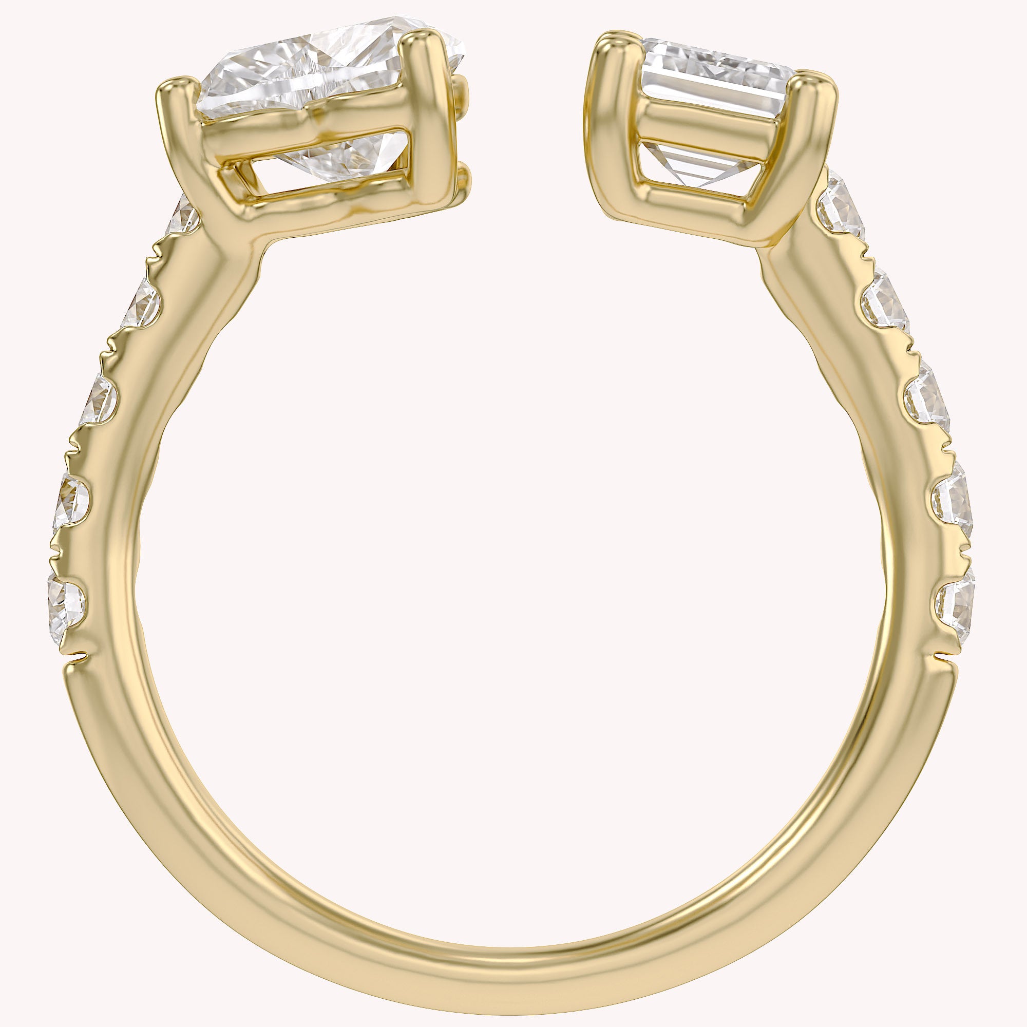 Toi Et Moi Half Eternity Adjustable Engagement Ring Multi Shape Lab Grown Diamond