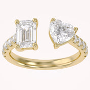Toi Et Moi Half Eternity Adjustable Engagement Ring Multi Shape Lab Grown Diamond
