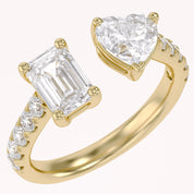 Toi Et Moi Half Eternity Adjustable Engagement Ring Multi Shape Lab Grown Diamond