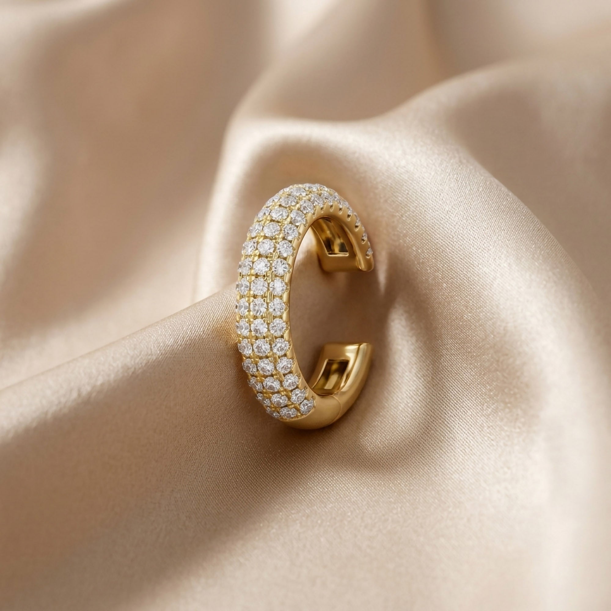 Multi Row Single Cuff Earrings 2/5 Carat Lab Grown Diamond