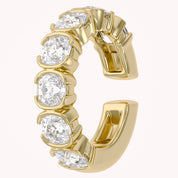 3/4 Carat Asscher Cut Lab Grown Diamond Single Ear Cuff Earrings