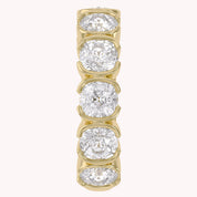 3/4 Carat Asscher Cut Lab Grown Diamond Single Ear Cuff Earrings