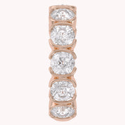 3/4 Carat Asscher Cut Lab Grown Diamond Single Ear Cuff Earrings