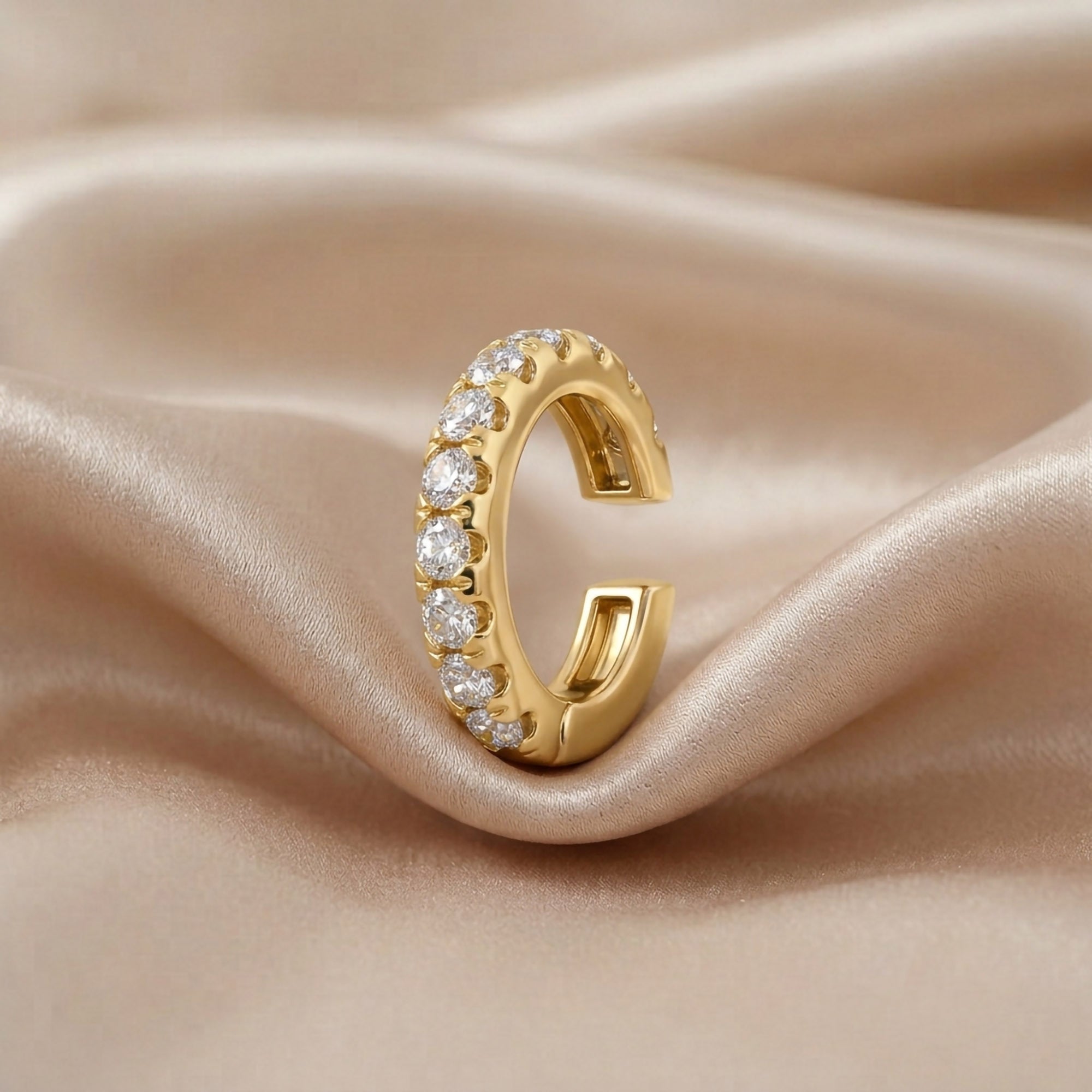 Single Ear Cuff Earrings 1/3 Carat Lab Grown Diamond