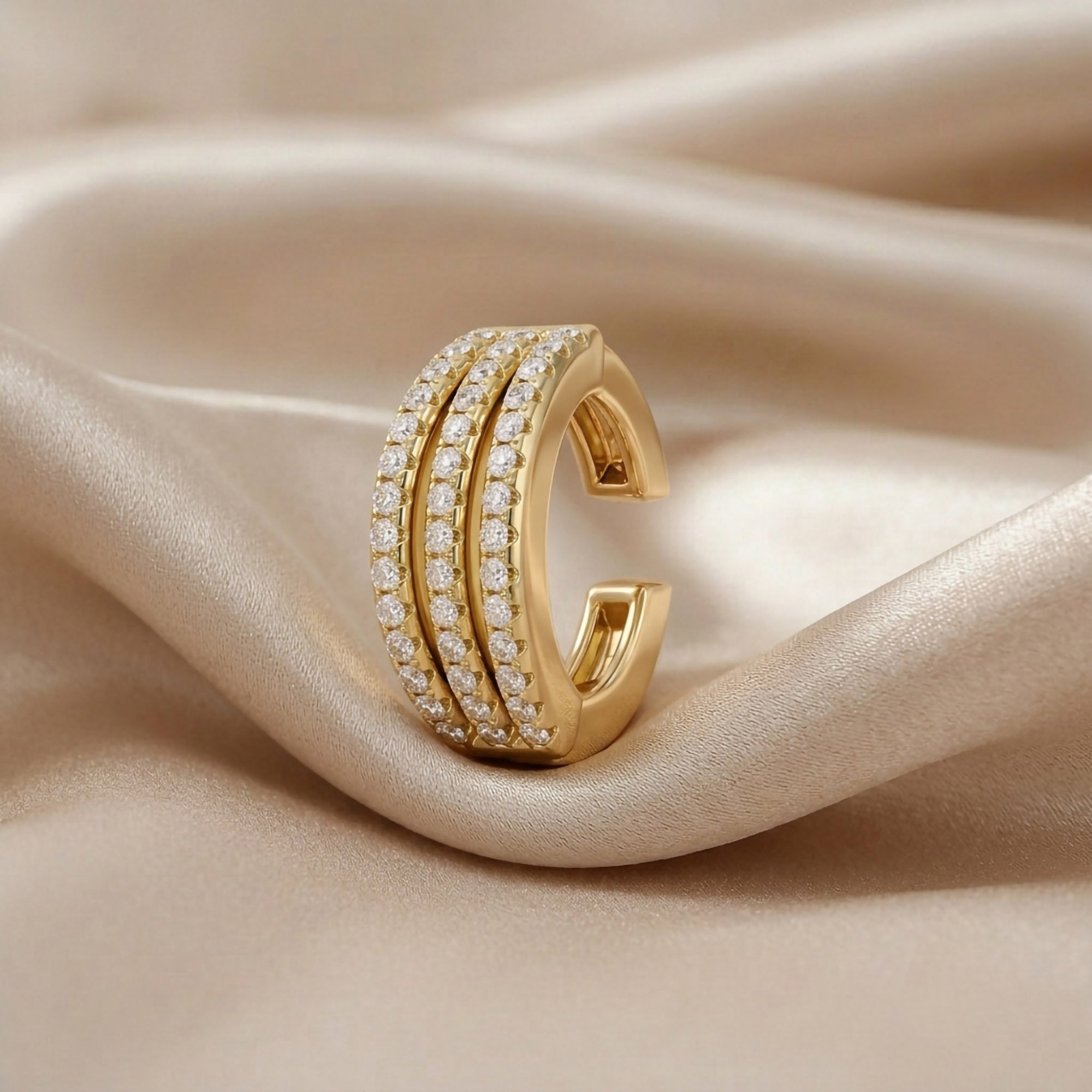 Single Ear Cuff Earrings 1/4 Carat Lab Grown Diamond