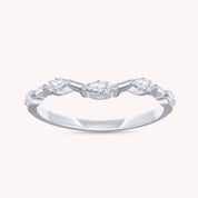 Curved Stackable Wedding Band Ring Lab Grown Diamond