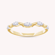 Curved Stackable Wedding Band Ring Lab Grown Diamond