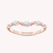Curved Stackable Wedding Band Ring Lab Grown Diamond