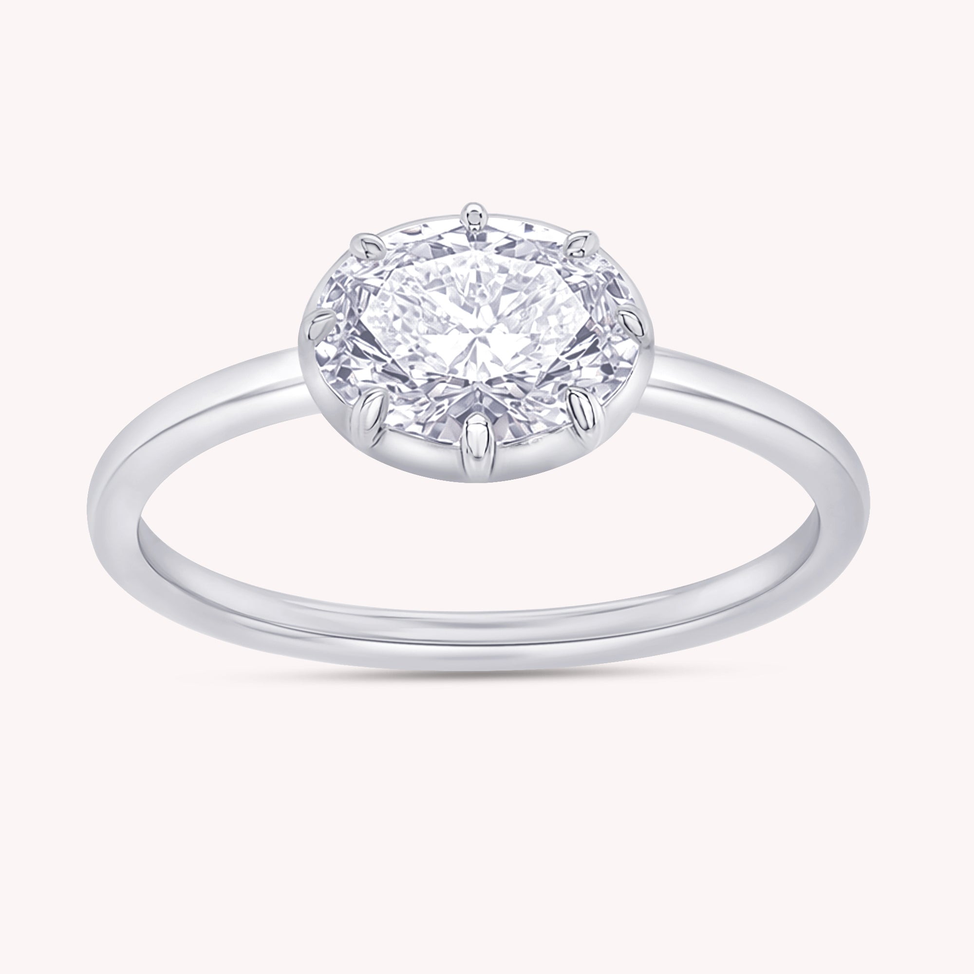 Solitaire Engagement Ring 7.5X5.5MM Lab Grown Diamond