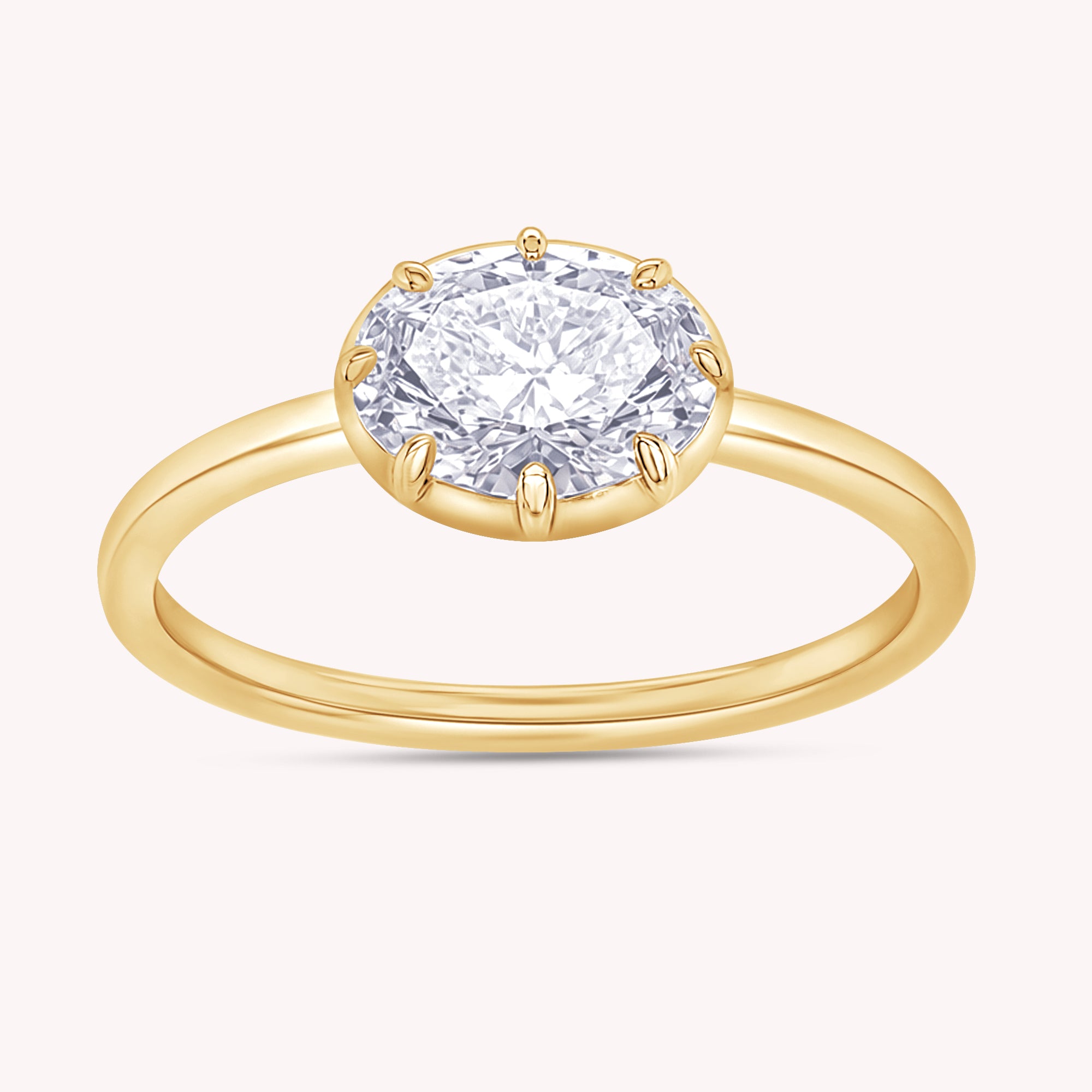 Solitaire Engagement Ring 7.5X5.5MM Lab Grown Diamond