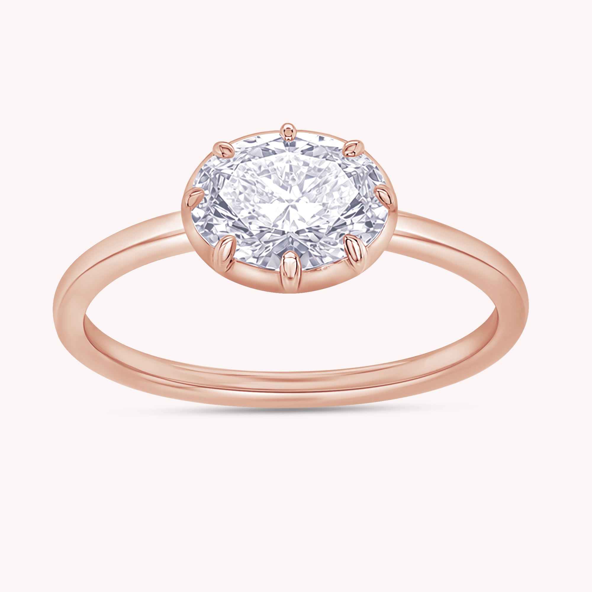 Solitaire Engagement Ring 7.5X5.5MM Lab Grown Diamond