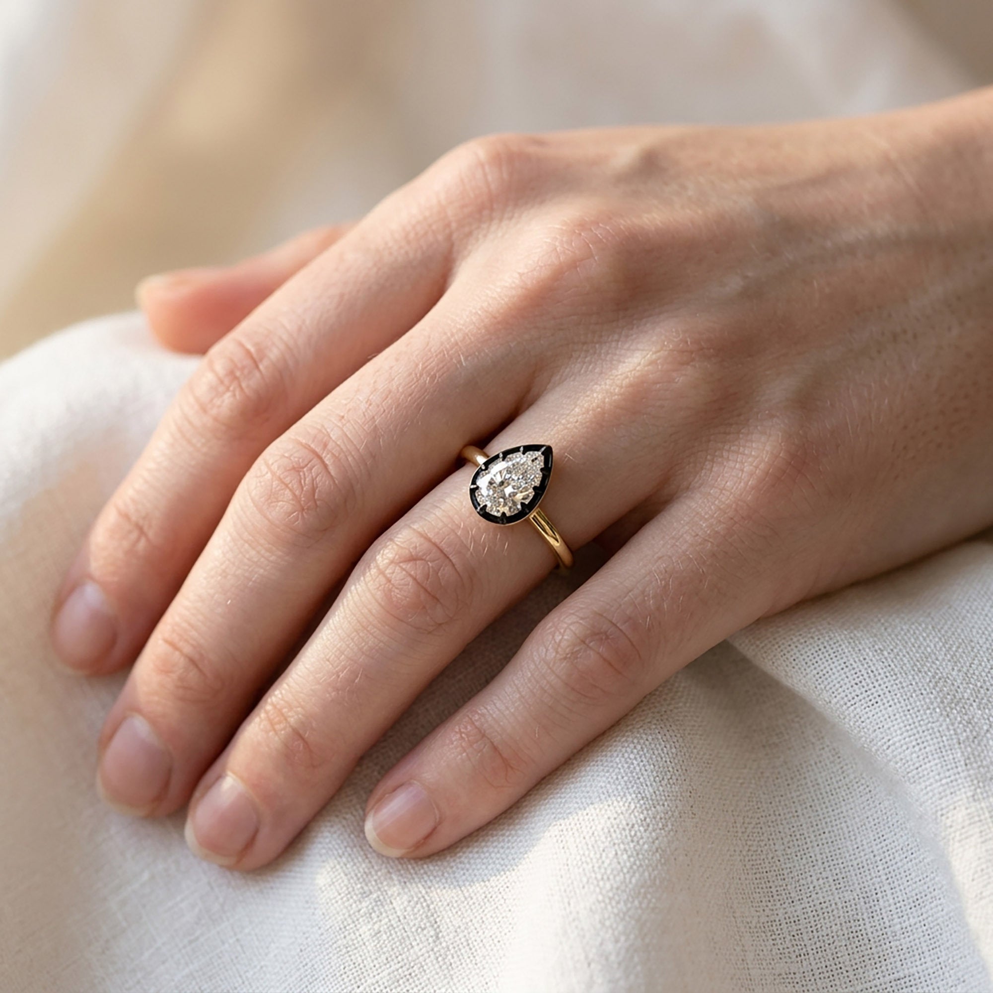 Georgian Solitaire Engagement Ring 1 Carat Lab Grown Diamond