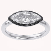 1 Carat Marquise Lab Grown Diamond Georgian Solitaire Engagement Ring