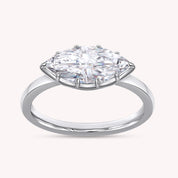 1 Carat Marquise Lab Grown Diamond Georgian Solitaire Engagement Ring