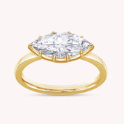 1 Carat Marquise Lab Grown Diamond Georgian Solitaire Engagement Ring