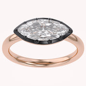1 Carat Marquise Lab Grown Diamond Georgian Solitaire Engagement Ring