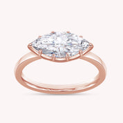 1 Carat Marquise Lab Grown Diamond Georgian Solitaire Engagement Ring