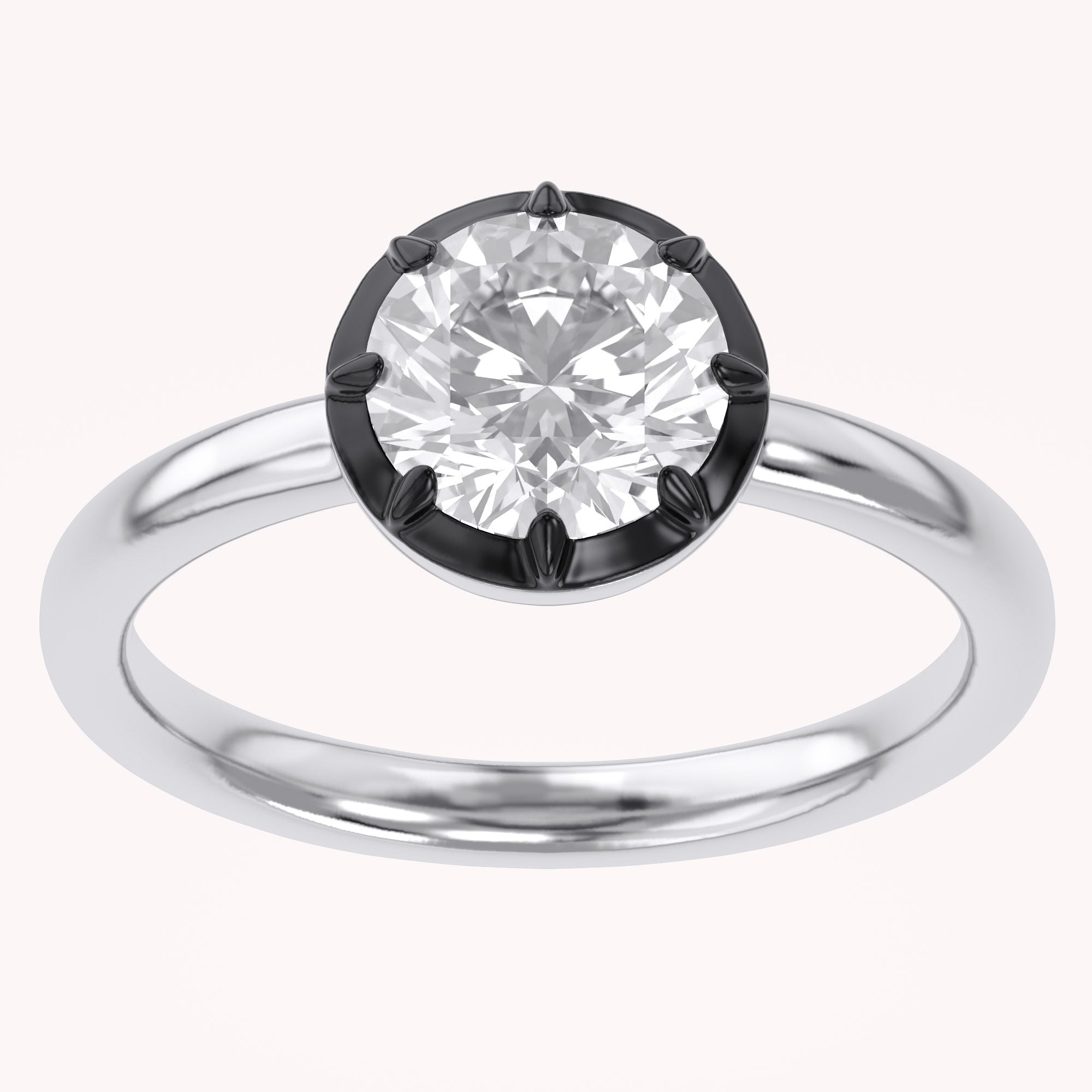 Georgian Set Solitaire Engagement Ring 1 Carat Lab Grown Diamond