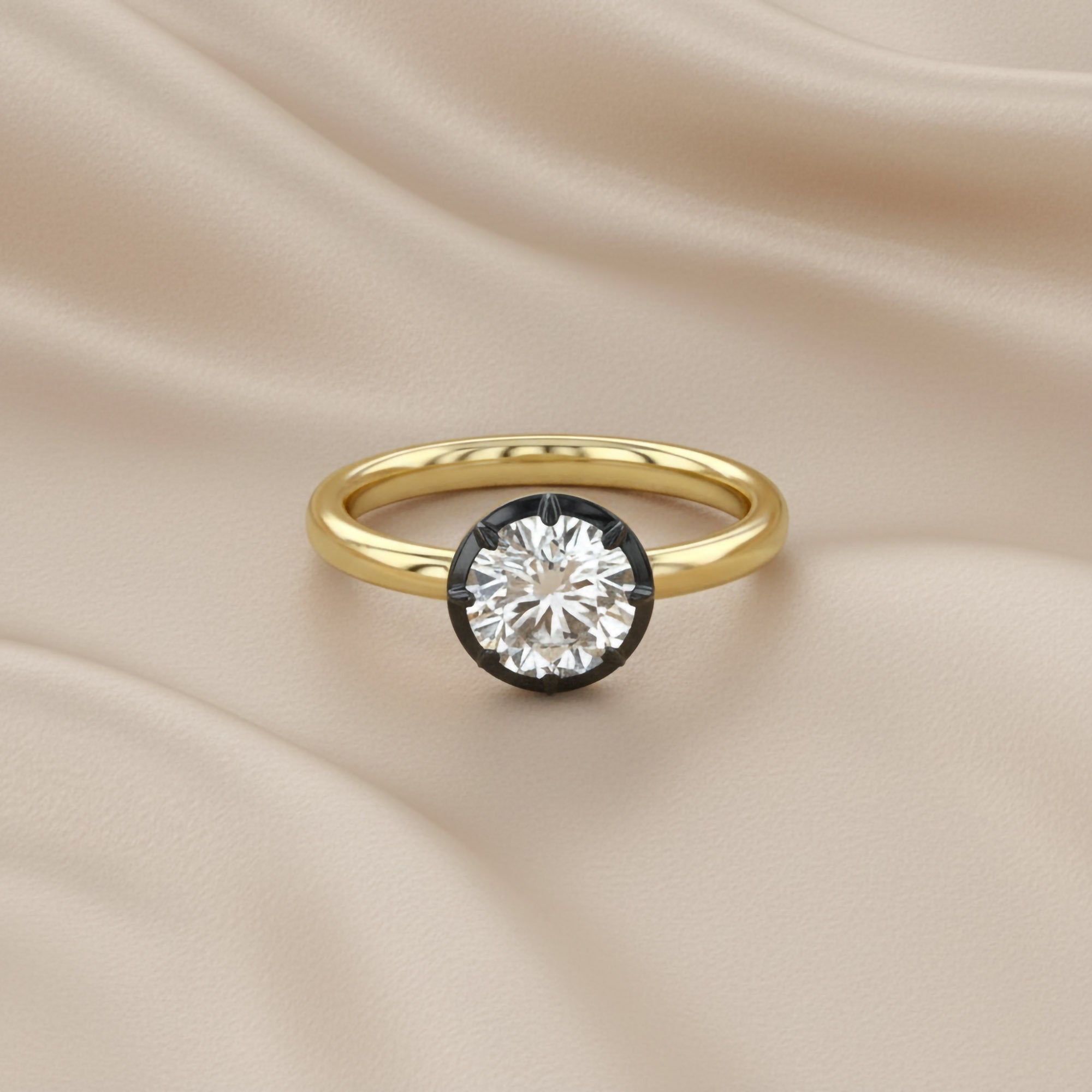 Georgian Set Solitaire Engagement Ring 1 Carat Lab Grown Diamond