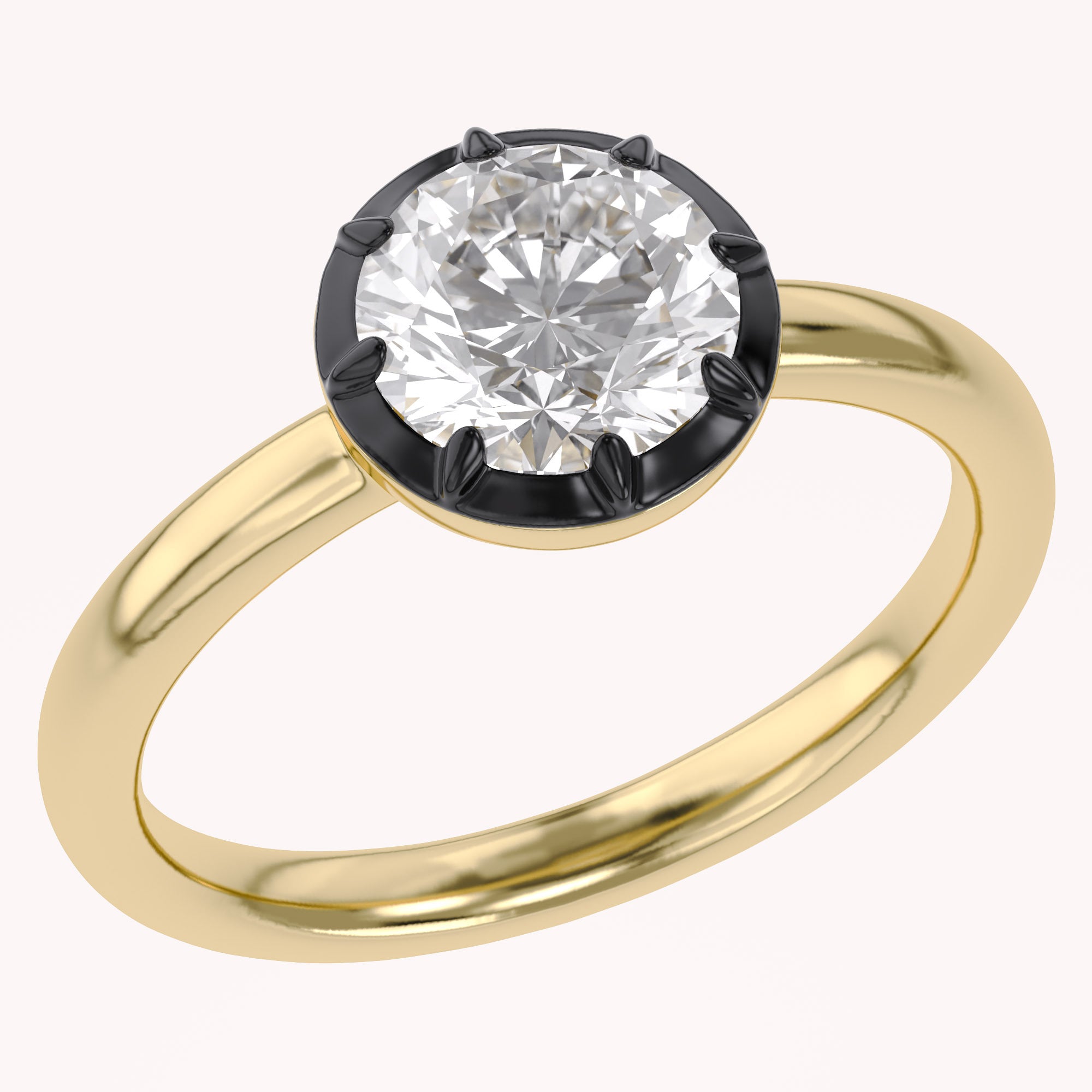 Georgian Set Solitaire Engagement Ring 1 Carat Lab Grown Diamond