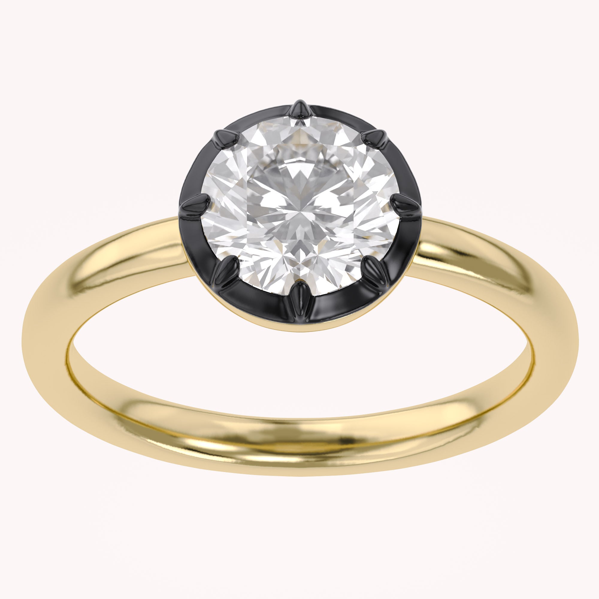 Georgian Set Solitaire Engagement Ring 1 Carat Lab Grown Diamond