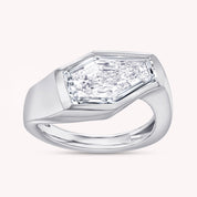 2 Carat Shield Shape Lab Grown Diamond Swirl Solitaire Ring