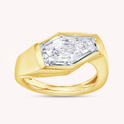 2 Carat Shield Shape Lab Grown Diamond Swirl Solitaire Ring