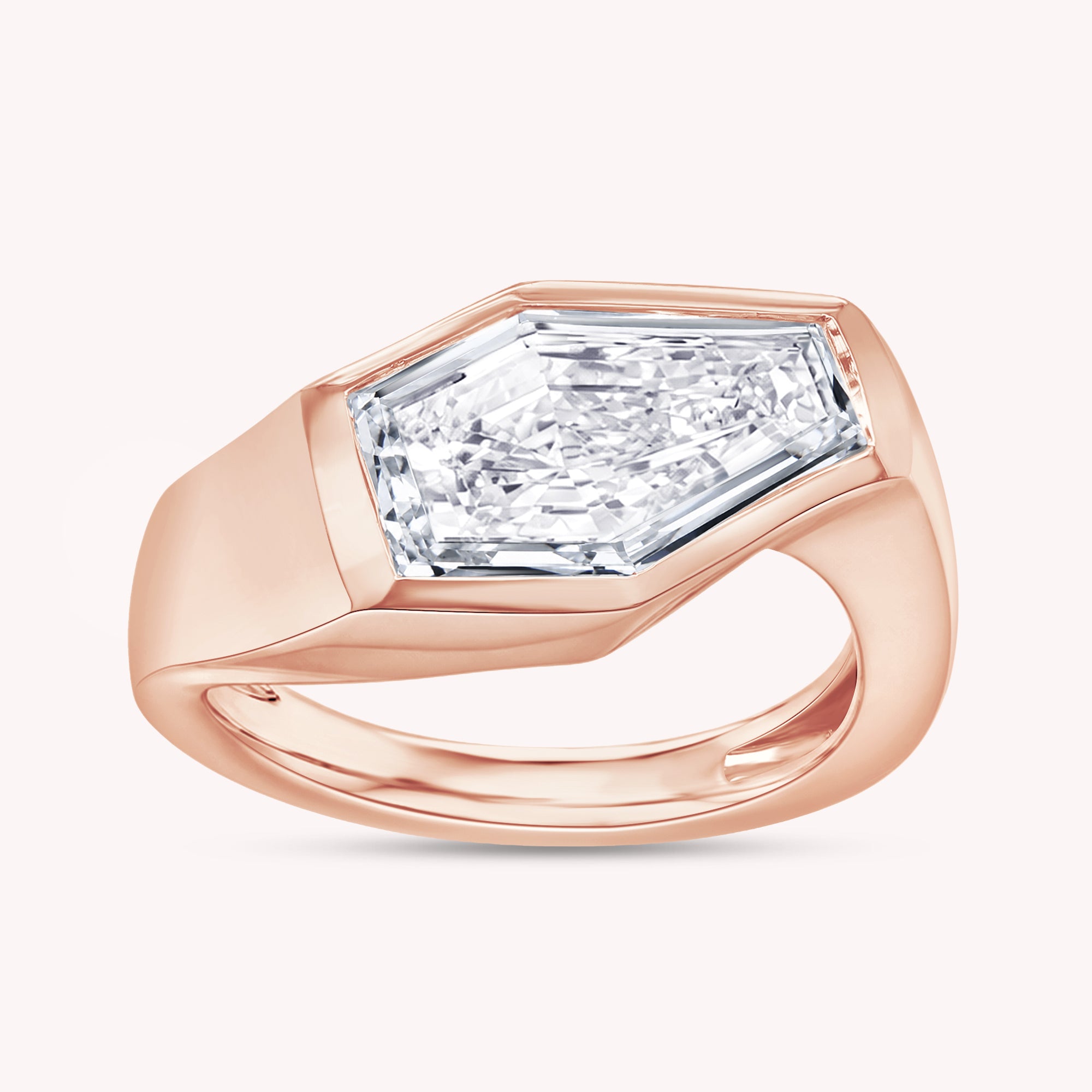 2 Carat Shield Shape Lab Grown Diamond Swirl Solitaire Ring