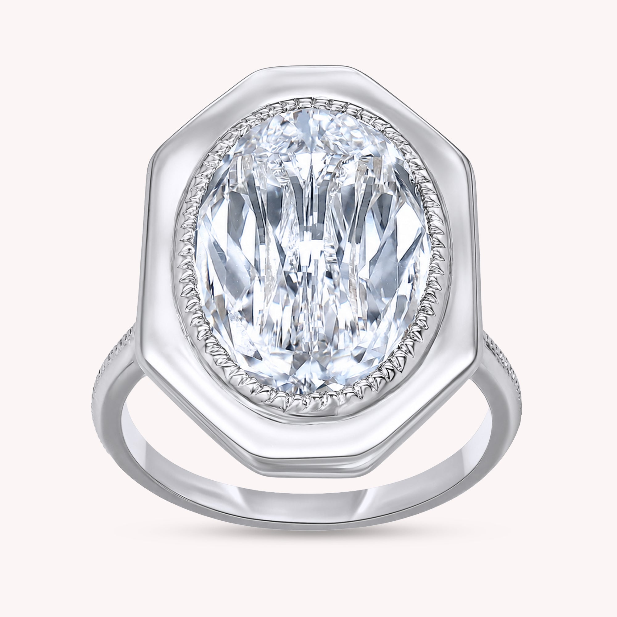 Solitaire Engagement Ring 5.25 Ct Oval Cut Lab Grown Diamond