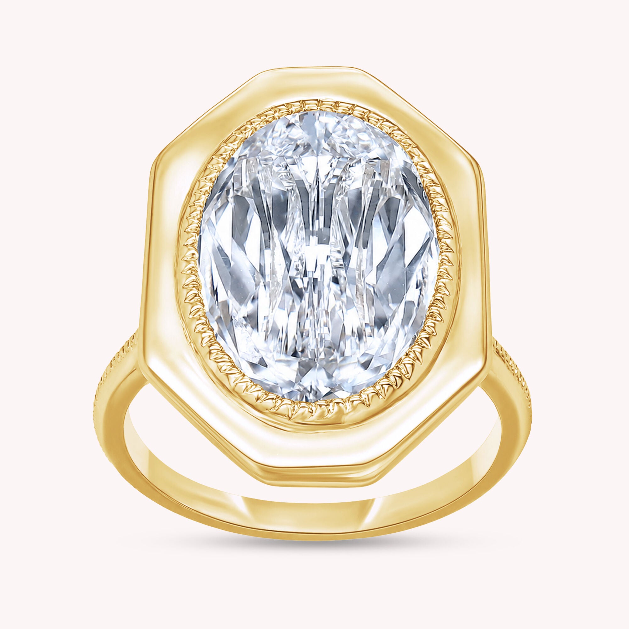 Solitaire Engagement Ring 5.25 Ct Oval Cut Lab Grown Diamond