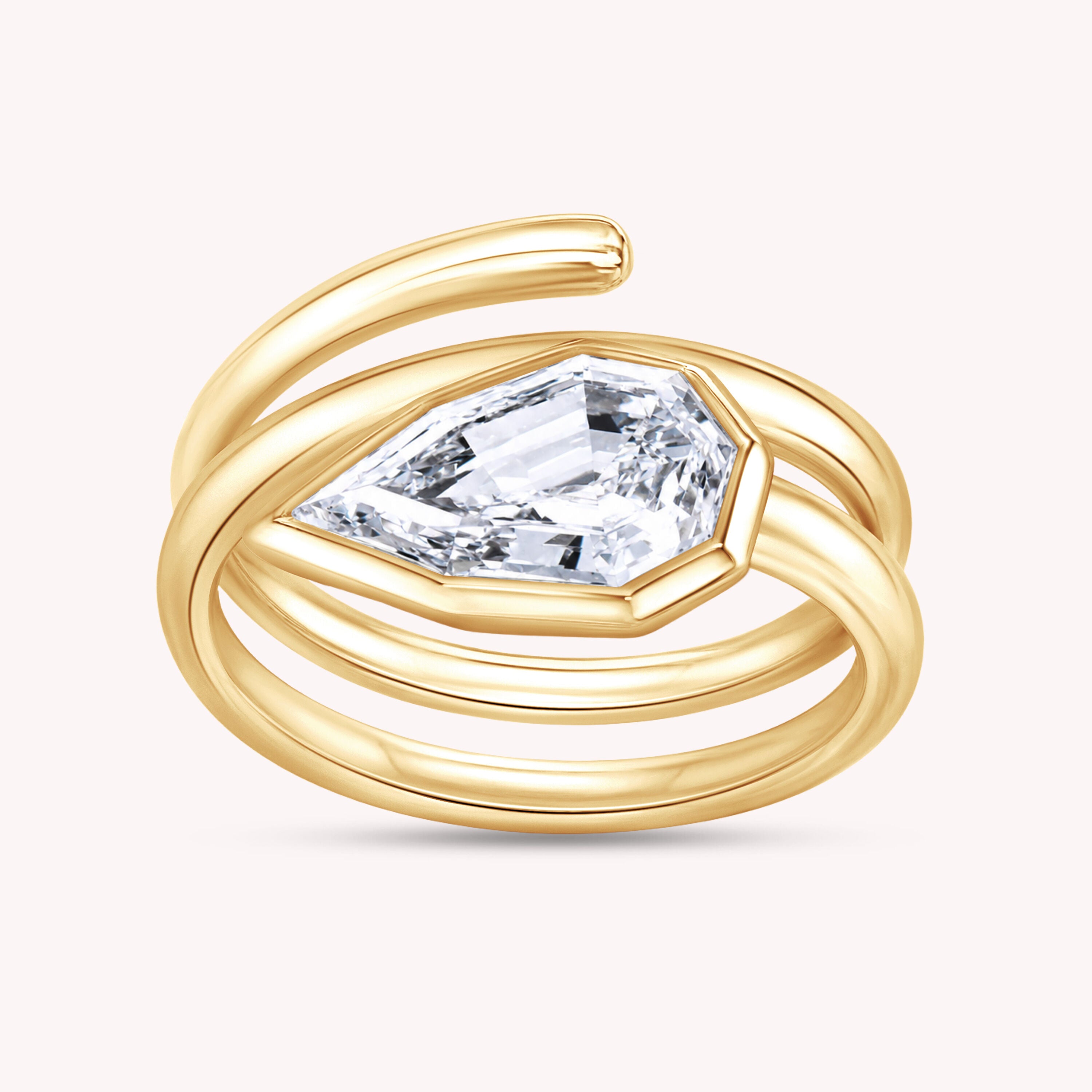 Open Spiral Engagement Ring 2.35 Carat Lab Grown Diamond