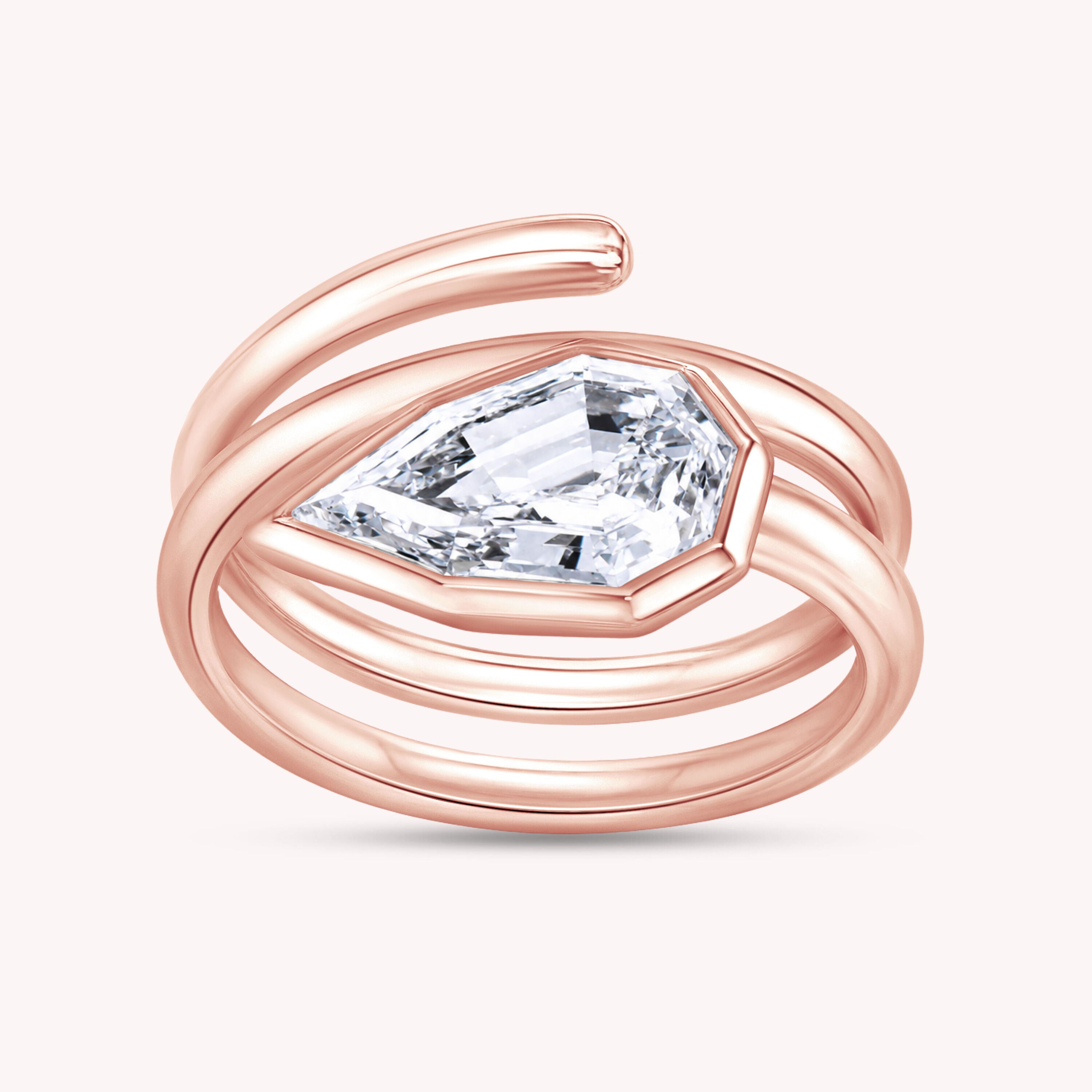 Open Spiral Engagement Ring 2.35 Carat Lab Grown Diamond