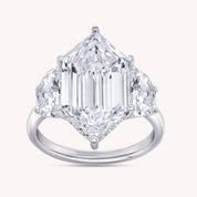Hidden Halo Three Stone Engagement Ring Lab Grown Diamond