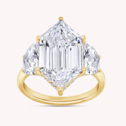 Hidden Halo Three Stone Engagement Ring Lab Grown Diamond