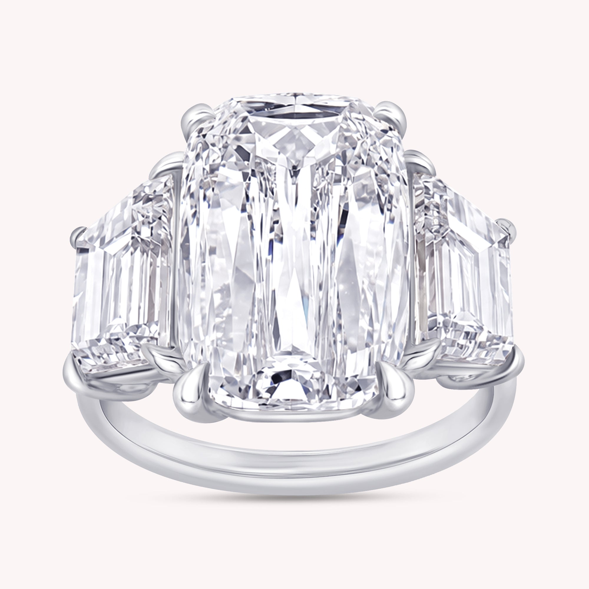 Three Stone Engagement Ring 8.30 Carat Lab Grown Diamond