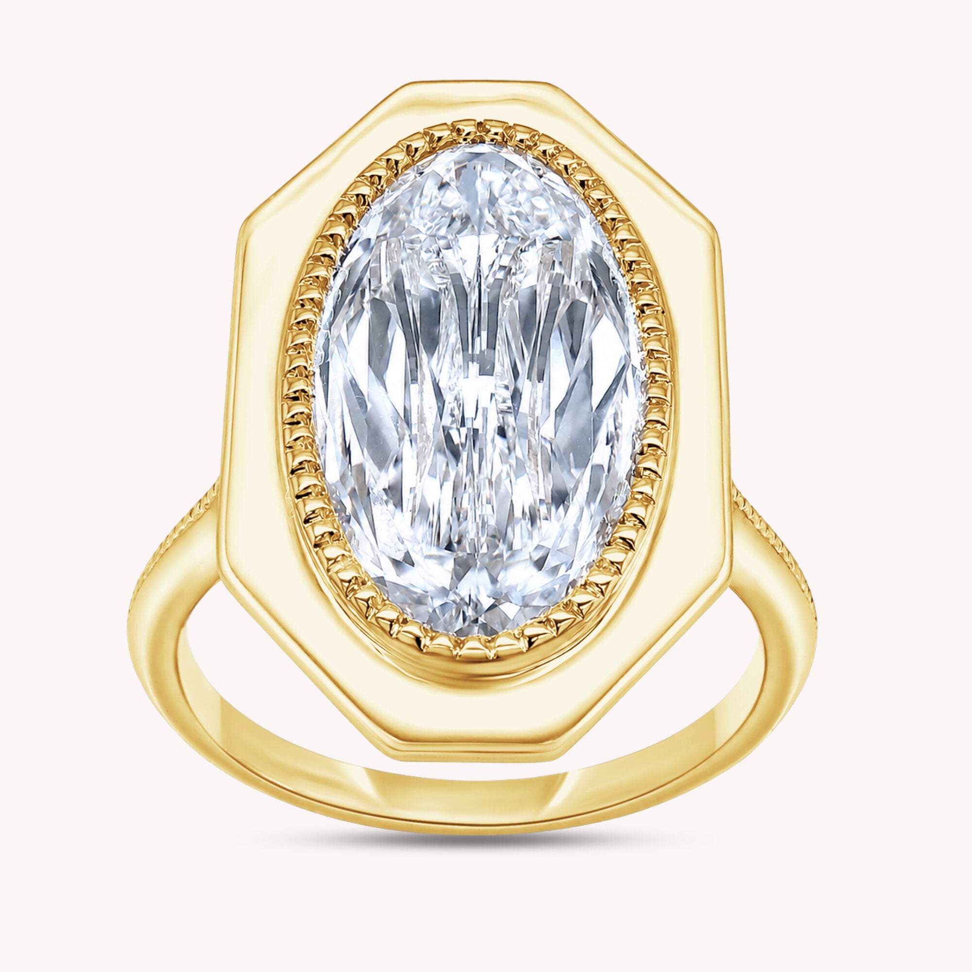 Solitaire Engagement Ring 4 Carat Oval Cut Lab Grown Diamond